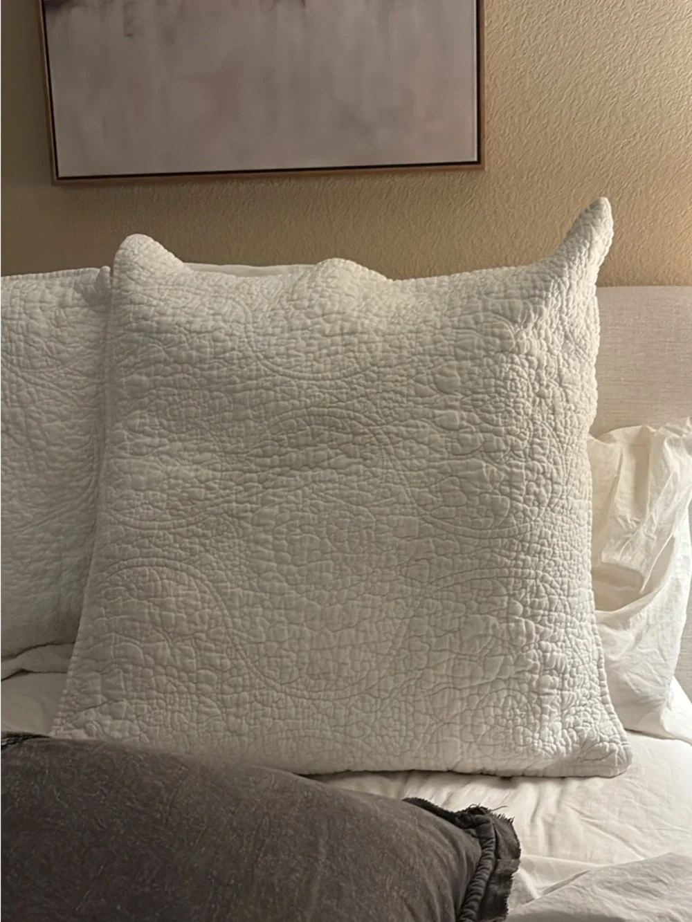 Pottery Barn White Quilted Euro Pillow Sham